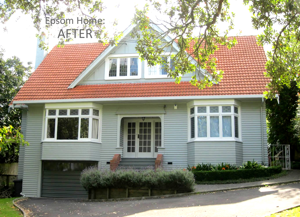 Exterior paint scheme: Before and After